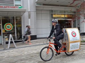 Parker delivering Elephants Deli lunches