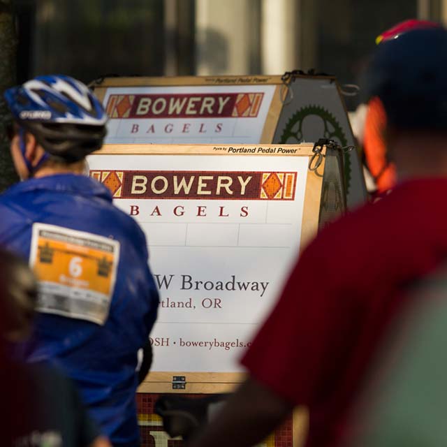 Bowery Bagel ad on PPP bikes